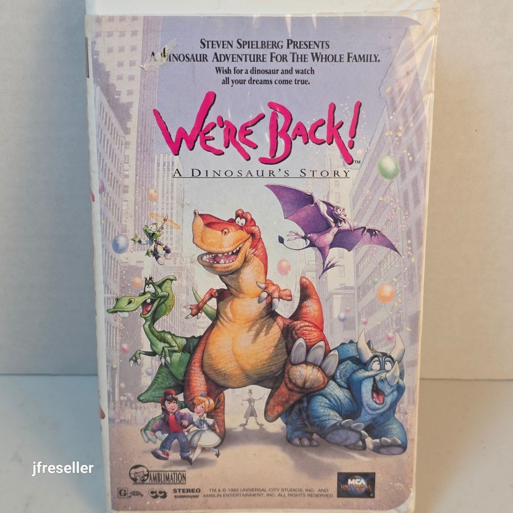 We're Back! A Dinosaur's Story VHS W/Clamshell Walt Disney